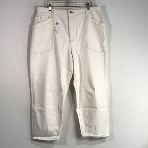 Frye Barrel Relaxed Denim Jean, Women's Size 16 - Bone